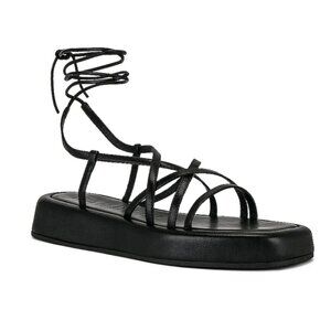 LOEFFLER RANDALL Beau Platform Strappy Sandals, Black, 7.5